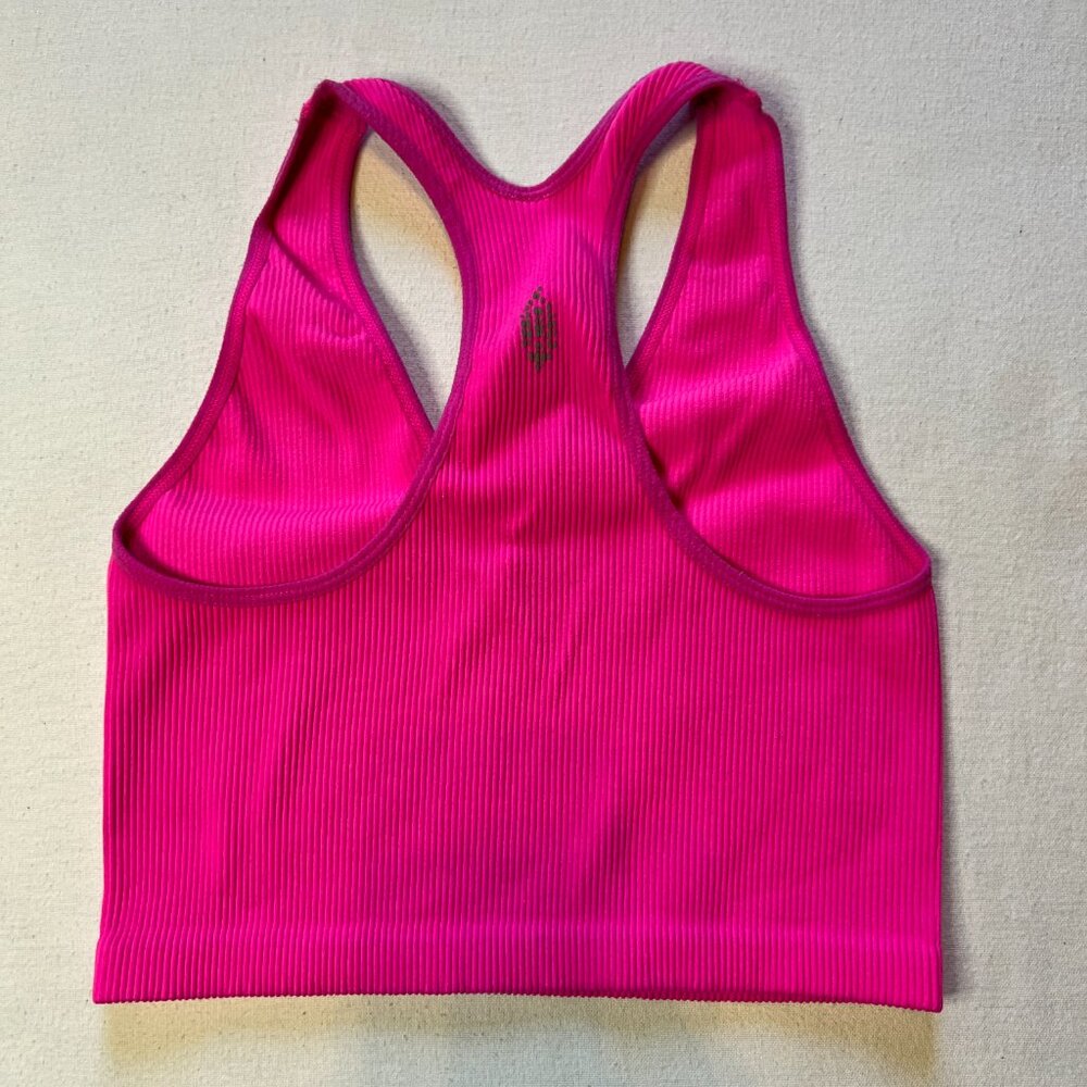 Free People Movement Free Throw Crop Tank Women‎ Medium Ribbed Neon Pink - Picture 4 of 7